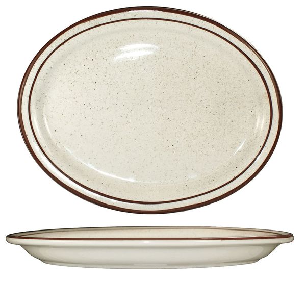 Platter, 9-3/4x7-1/2, Brown Speckle, PK24