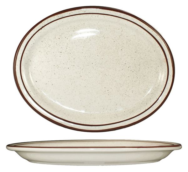 Platter, 11-1/2x9-1/4, Brown Speckle, PK12