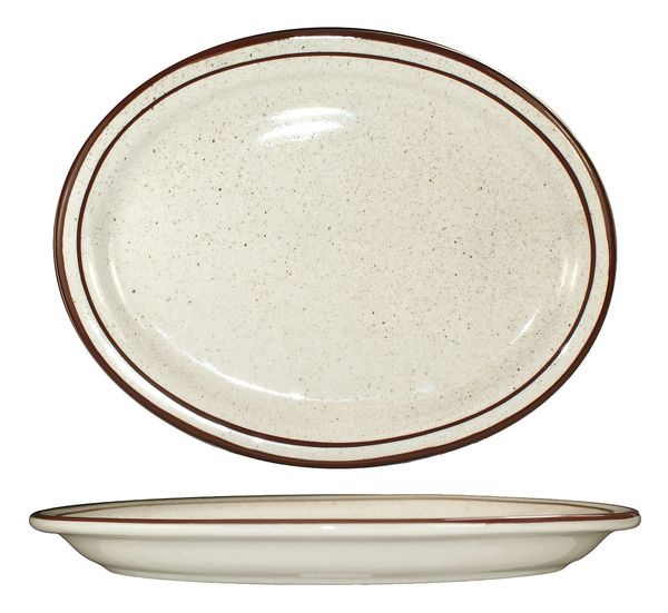 Platter, 15-1/2x11-3/4, Brown Speckle, PK6