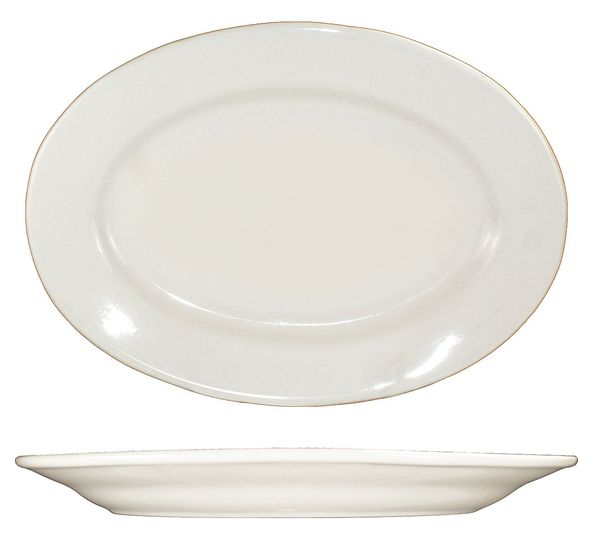 Platter, 13-1/2x9-1/2, American White, PK12