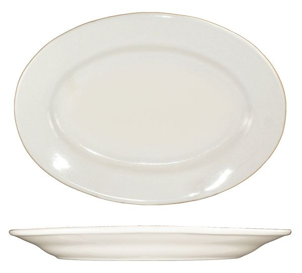 Platter, 15-1/2x10-1/4, American Wht, PK12