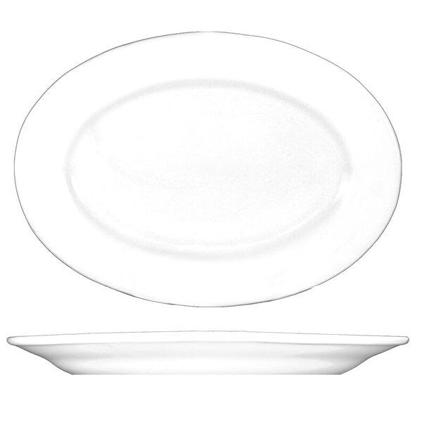 Platter, 10-3/8x7-1/4, European Wht, PK24