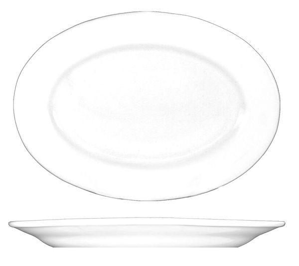 Platter, 13-3/8x9-1/2, European Wht, PK12