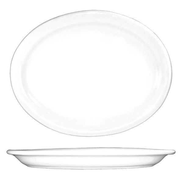 Platter, 9-3/4x7-7/16, European Wht, PK24