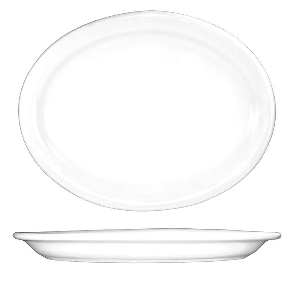 Platter, 11-1/2x9, European White, PK12