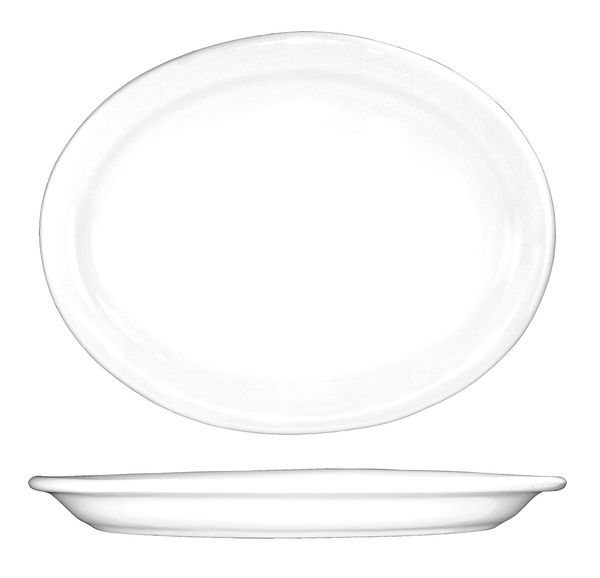Platter, 13-1/4x10, European White, PK12
