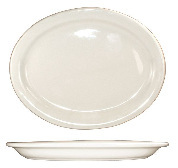 Platter, 9-3/4x7, American White, PK24