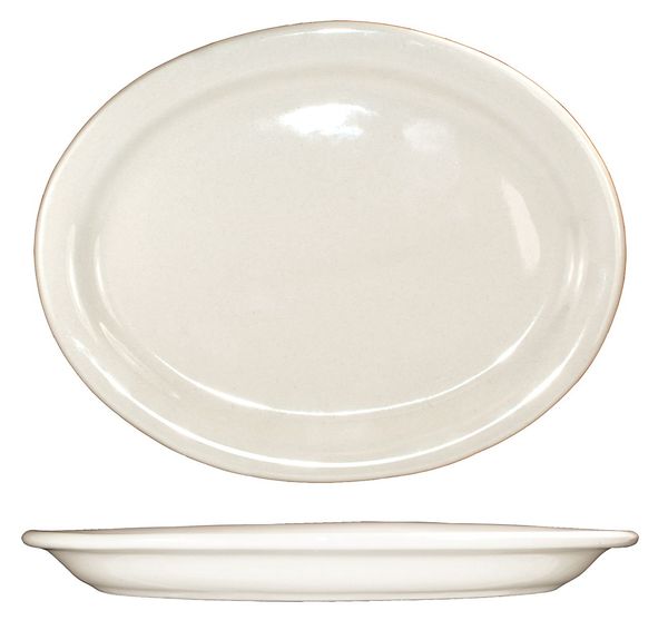 Platter, 12-3/8x10, American Wht, PK12