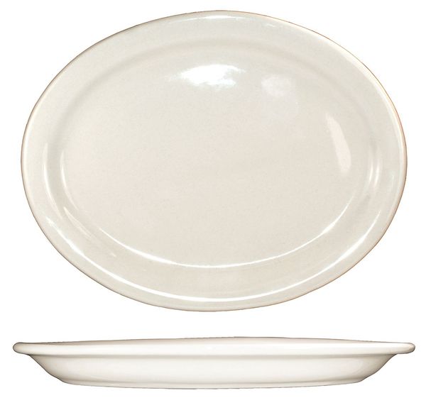Platter, 13-1/4x10-3/8, American Wht, PK12