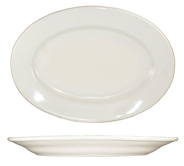 Platter, 9-3/8x6-5/16, American White, PK24