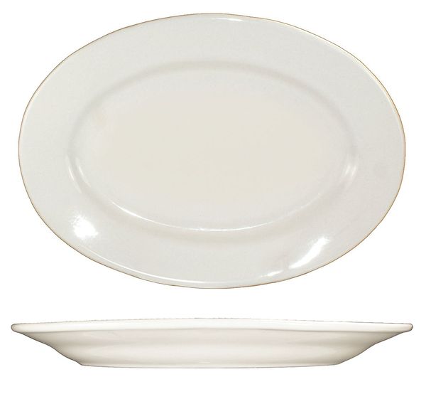 Platter, 10-3/8x7-1/4, American White, PK12