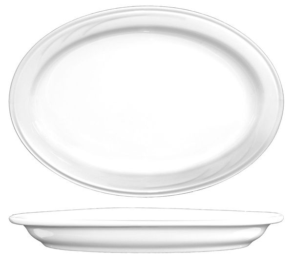Platter, 13x9-1/8, Bright White, PK12