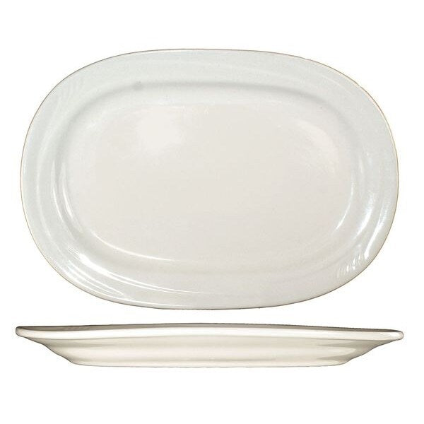 Platter, 10-3/8x7-1/2, American Wht, PK24