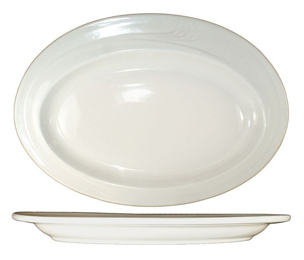 Platter, 14-1/2x10-1/8, American Wht, PK12