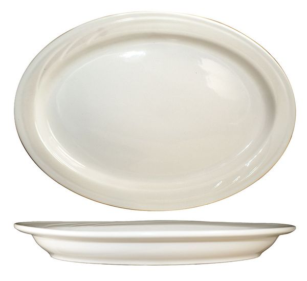 Platter, 10-1/2x7-3/8, American Wht, PK24