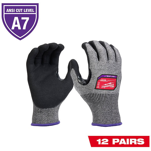 Level 7 Cut Resistant High-Dexterity Nitrile Dipped Gloves - 2X-Large (12 pair)