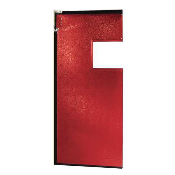 Flexible Swinging Door, 8 x 3 ft, Red, PVC