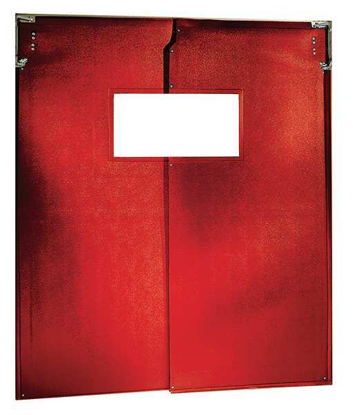 Flexible Swinging Dr, 8x5 ft, Red, PVC, PR
