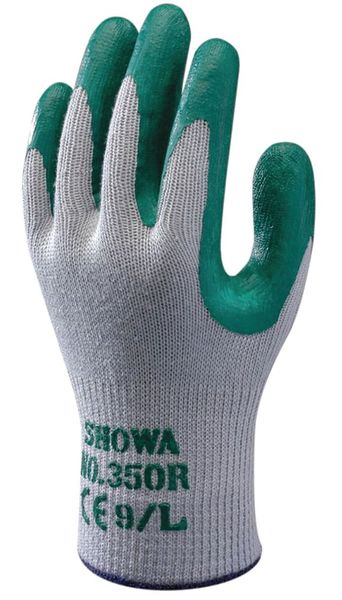 Nitrile Coated Gloves, Palm Coverage, Gray/Green, XL, PR