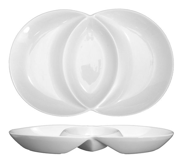 Unity Double Well Plate, 9-1/2Oz, Wht, PK12