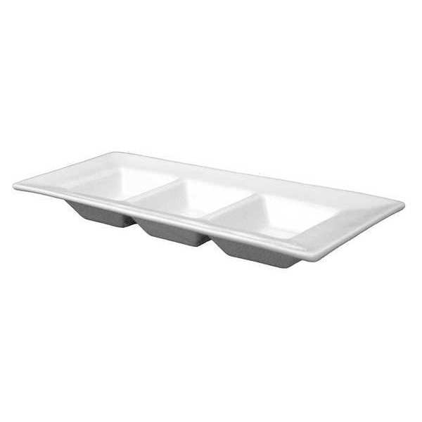 Sauce Plate, 3-Compartment, 1 Oz, Wht, PK24
