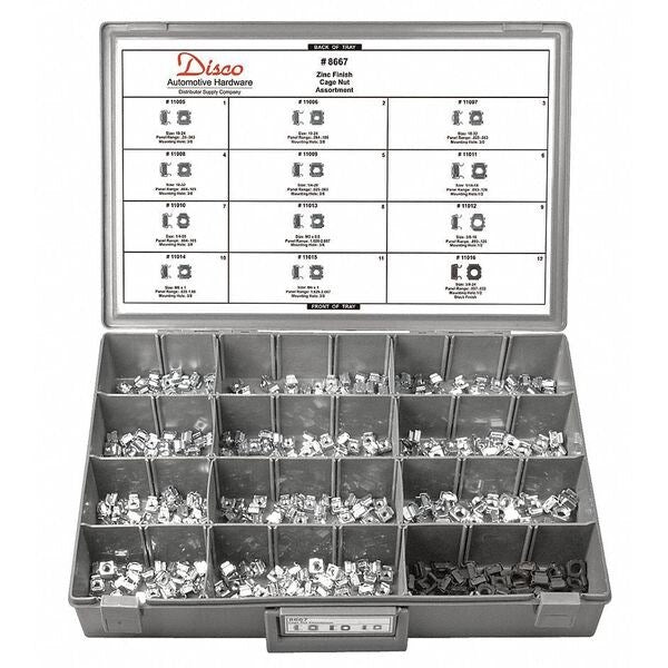 Cage Nut Assortment, 505 Pc
