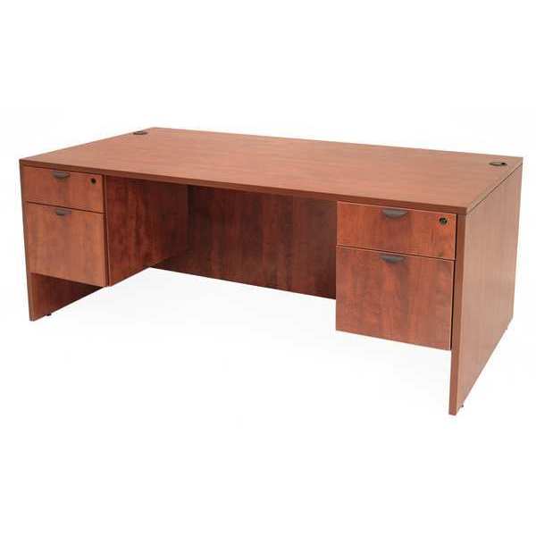 Pedestal Desk, 30D, 60W, 29H, Cherry, Wood