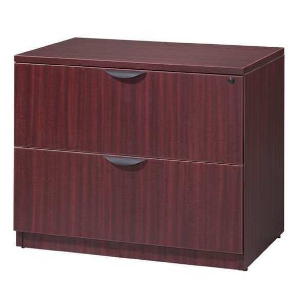 36W2DrawerLegacy File Cabinets, Mahogany, Letter/Legal