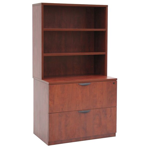 Hutch w/ Lateral File, Legacy, Cherry