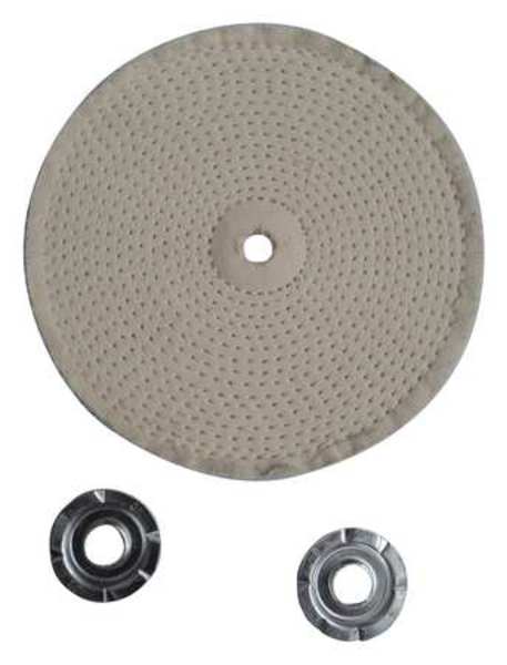 Buffing Wheel, Spiral Sewn, 6 In Dia.