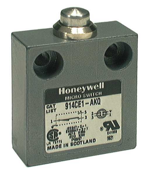 Limit Switch, Plunger, 1NC/1NO, 5A @ 240V AC, Actuator Location: Top