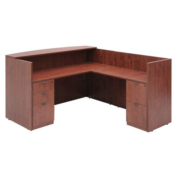 Reception Desk, 82D, 71W, 42H, Cherry, Wood