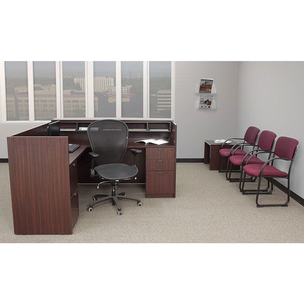Reception Desk, 82D, 71W, 42H, Mahogany, Wood
