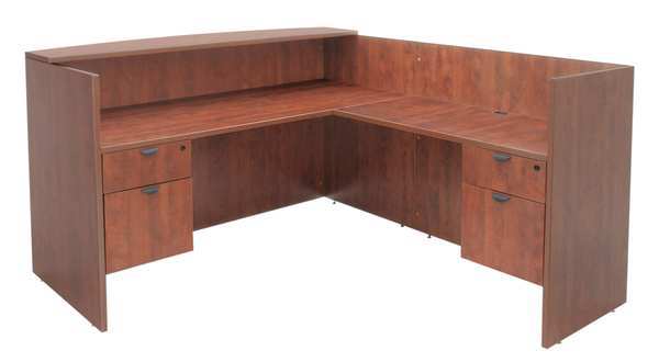 Reception Desk, 82D, 71W, 42H, Cherry, Wood
