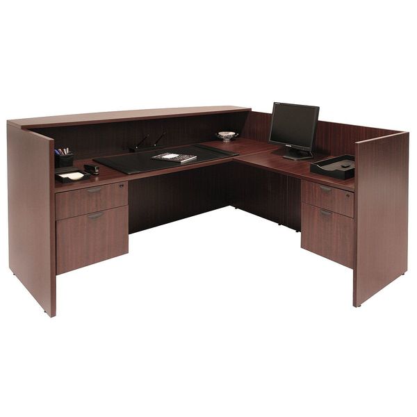 Reception Desk, 82D, 71W, 42H, Mahogany, Wood