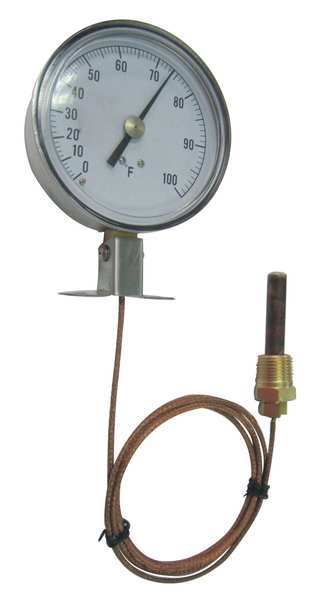 Analog Panel Mt Thermometer, 30 to 240F