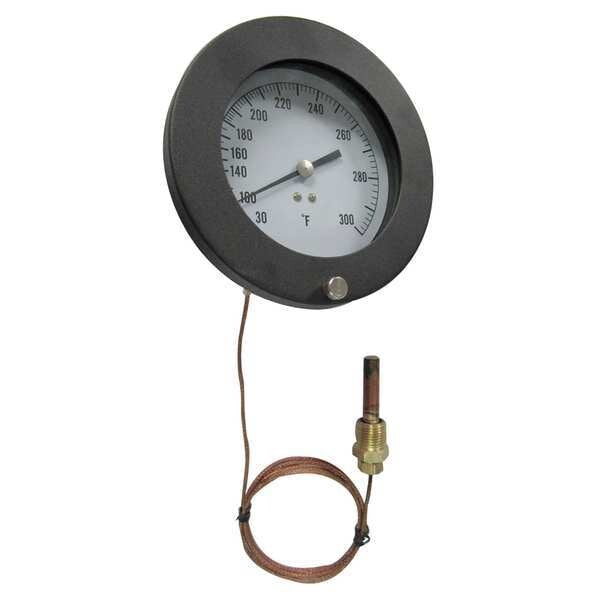 Analog Panel Mt Thermometer, 30 to 180F