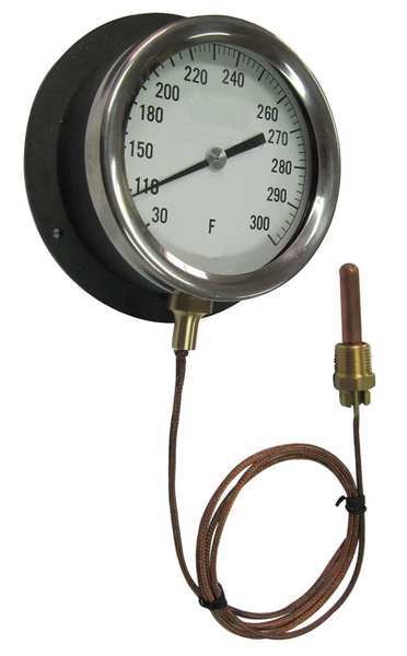 Analog Panel Mt Thermometer, 30 to 180F