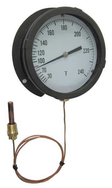 Analog Panel Mt Thermometer, 30 to 240F