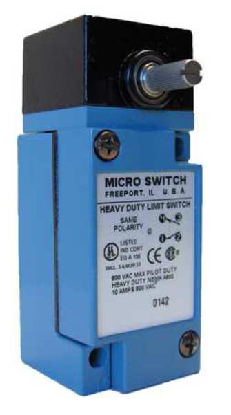 Heavy Duty Limit Switch, No Lever, Rotary, 1NC/1NO, 10A @ 600V AC