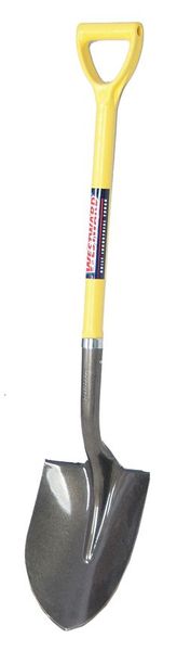 Round Point Shovel, 27 In. Handle, 14 ga.
