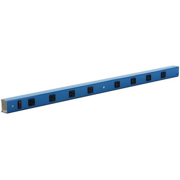 Power Strip, 114 W x 4 D x 2 in. H, Gray