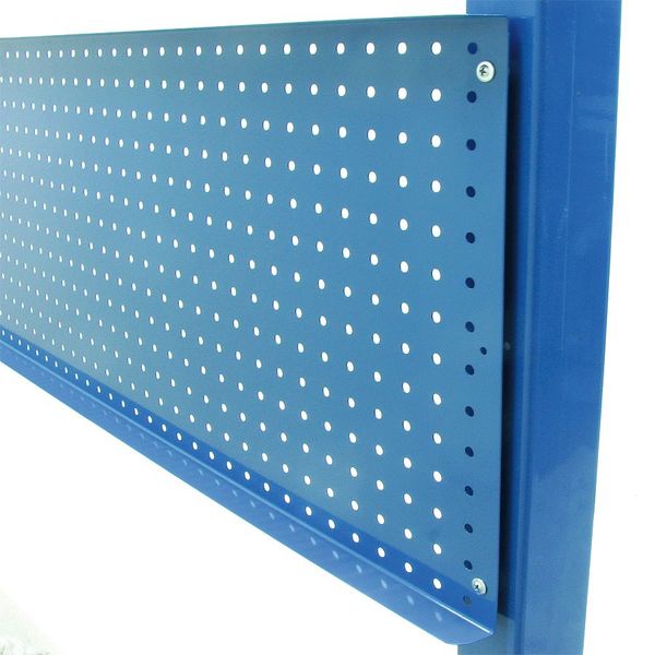 Pegboard Backwall, 50 W x 2 D x 16 H, Blue