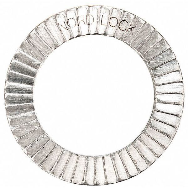 Wedge Lock Washer, Fits Bolt Size #10 Steel, Plain Finish, 10 PK