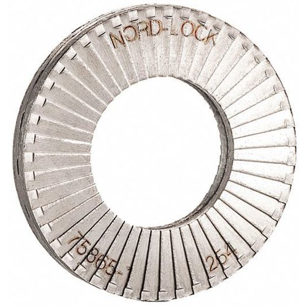 Wedge Lock Washer, Fits Bolt Size M12 Steel, Plain Finish, 4 PK