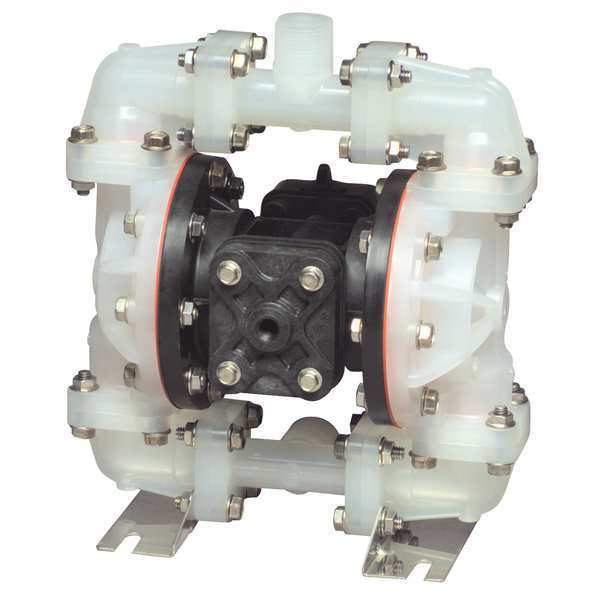 Double Diaphragm Pump, Polypropylene, Air Operated, Santoprene, 23 GPM