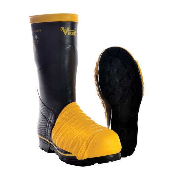 Size 12 Unisex Steel Rubber Boot, Black/Yellow