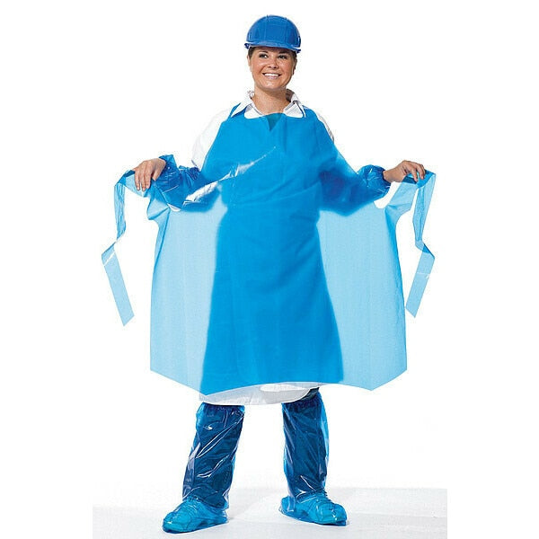 Die Cut Apron, Blue, 45 In. L, PK50