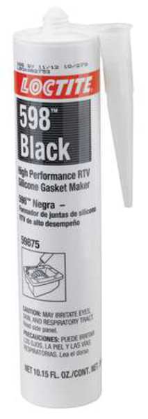 RTV Silicone Sealant, 300 mL, Black, Temp Range -75 to 625 Degrees F