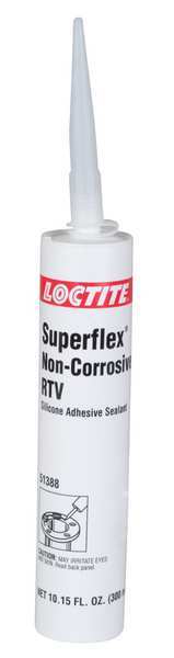 Non-Corrosive RTV Silicone Sealant, 300 mL, Clear, Temp Range -75 to 500 Degrees F